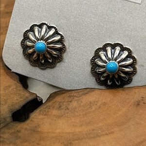 Sterling Silver and Kingman Turquoise Earrings